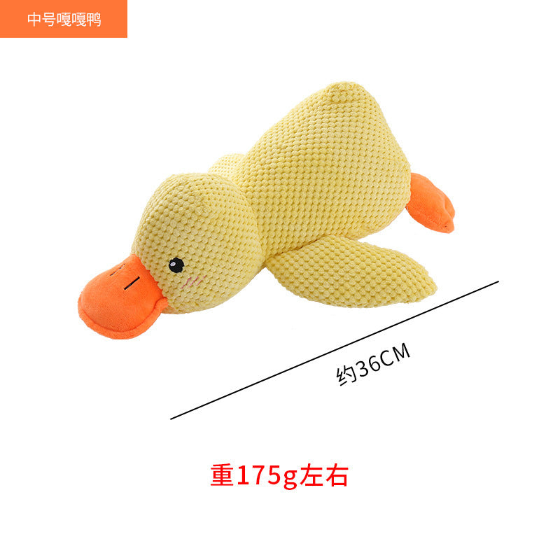 Simulation yellow Quack duck plush pet toy sound bb called bite resistant dog toy