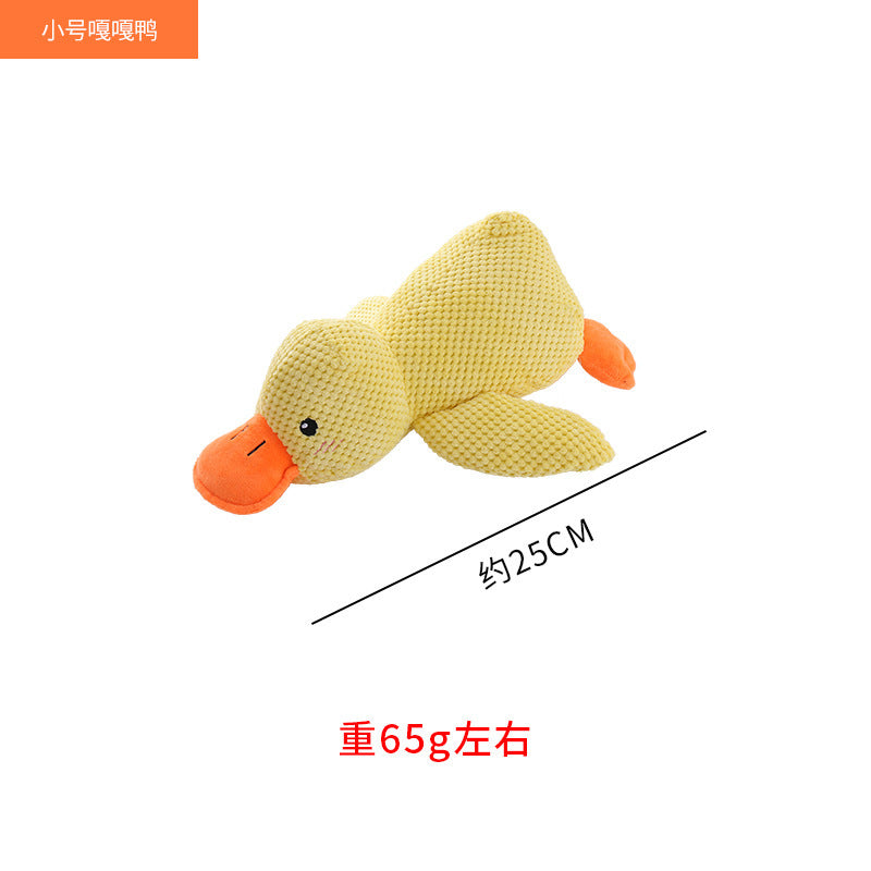Simulation yellow Quack duck plush pet toy sound bb called bite resistant dog toy