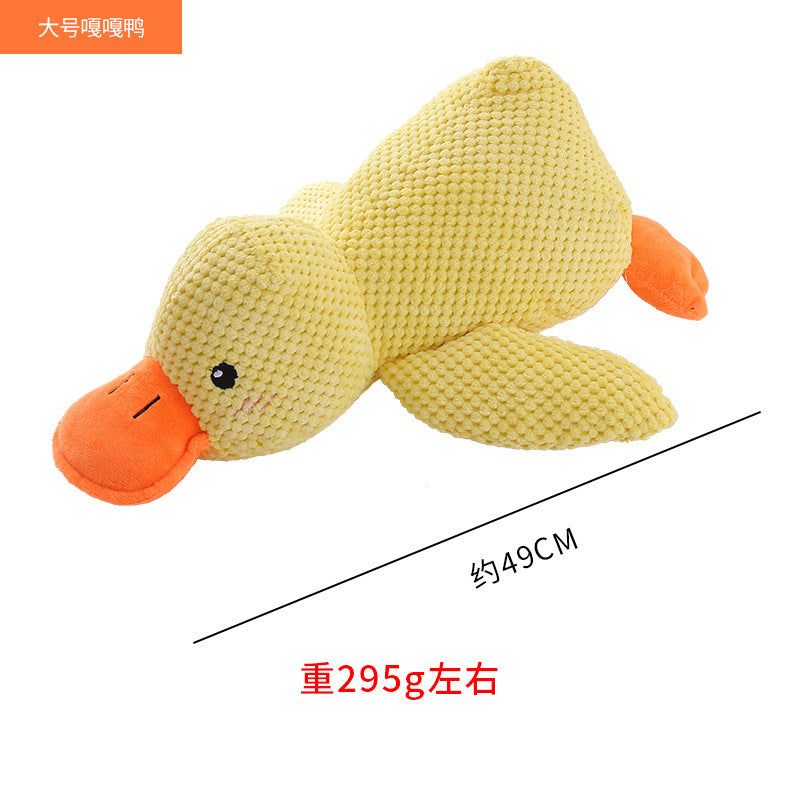 Simulation yellow Quack duck plush pet toy sound bb called bite resistant dog toy